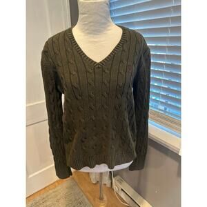 Large Chaps green cotton sweater